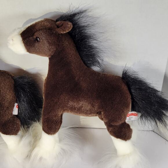 Pair of Gund Plush Horses, Brown and White, Soft Toys Stuffed Animals Dale - Picture 6 of 16